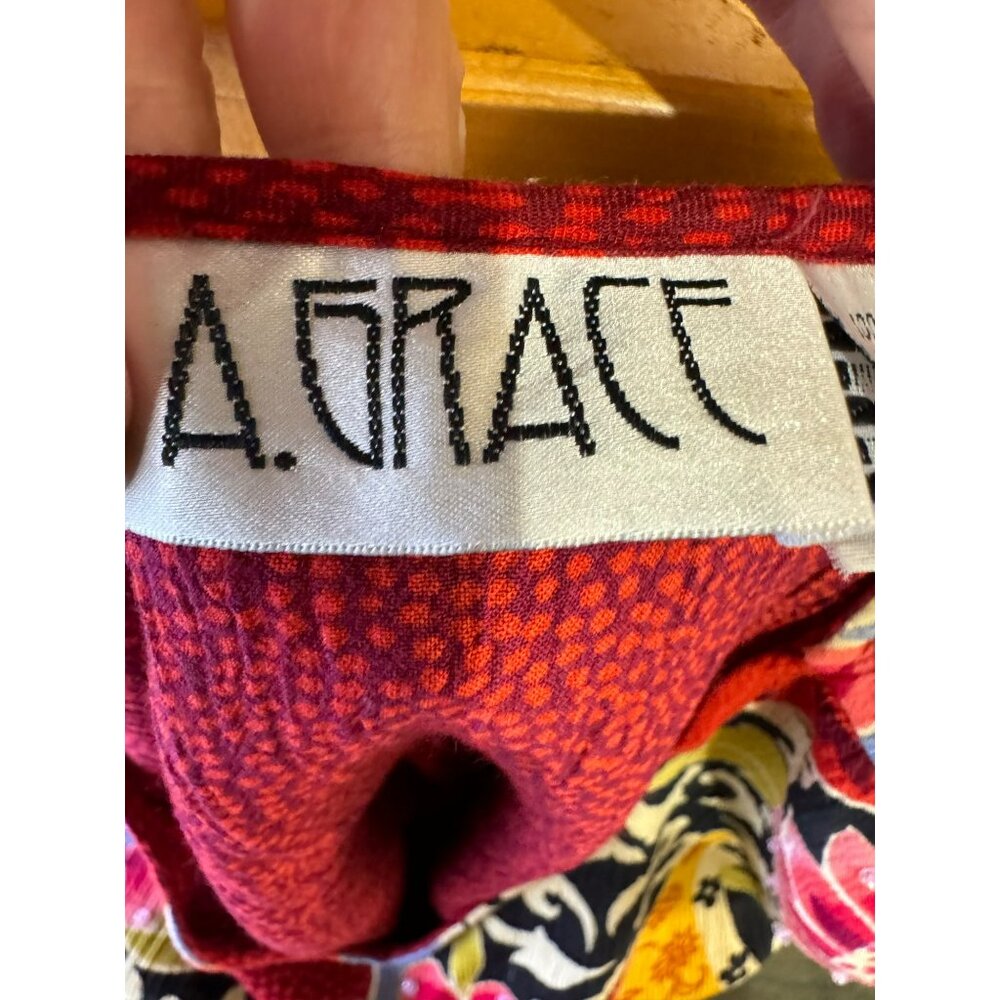 A. Grace Atsy Floral Patchwork Tunic Top L Bright… - image 6